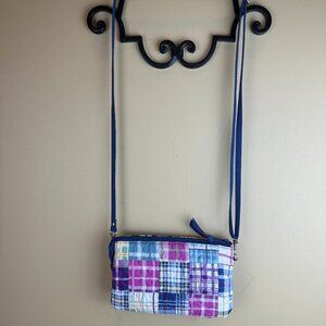 Donna Sharp crossbody convertible wallet purse quilted  3 sections zipper close